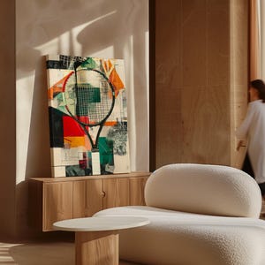 Abstract Tennis Racket Artwork - Modern Sports-inspired Wall Art Print ...