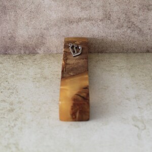 15cm / 5.9&quot;, Jewish Home Essentials, Olive Wood Mezuzah with Epoxy, A Touch of Judaica Artistry from Israel, Jewish Housewarming Gift