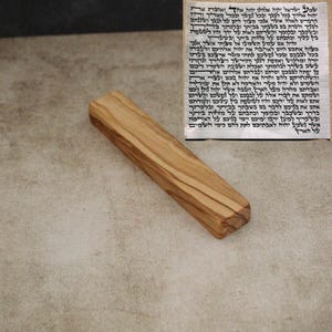Handmade Olive Wood Mezuzah Case from Jerusalem (12cm / 4.7&quot;)