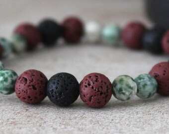 Obsidian Healing Bracelet - Triple Protection Crystal Bead Bracelet, Handcrafted Hebrew Jewelry from Israel