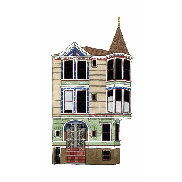 House With Turret, San Francisco - Collectible Print