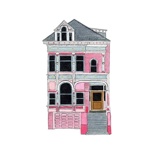 Pink House On Scott St., San Francisco - Collectible Print