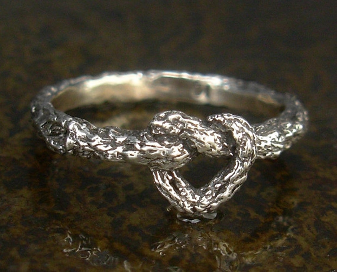 Friendship Promise Ring Sterling Silver Knotted Vine Heart Etsy