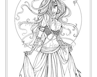 gypsy coloring etsy