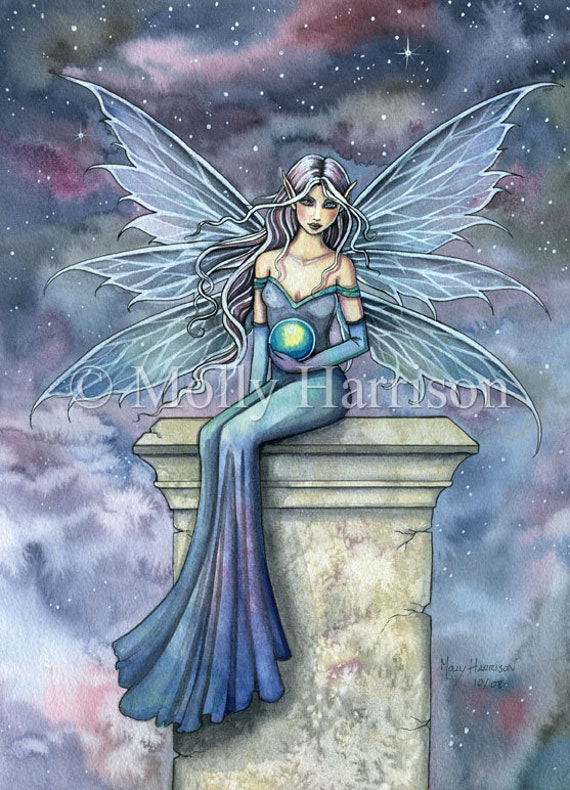 Blue Fae Fantasy Art Blue Fairy RosalieScanlonPhotography&Art