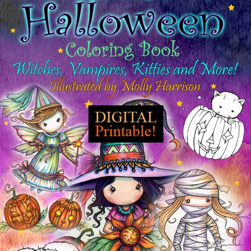 Printable Digital Download Whimsical Halloween Coloring Book - Etsy