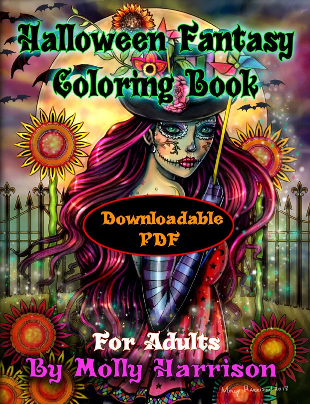 Instant Download Printable Halloween Fantasy Coloring Book | Etsy
