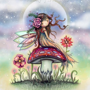 The Magical Mushroom - Whimsical Fairy Fine Art Print by Molly Harrison