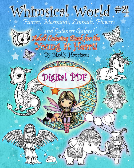Download Whimsical World 4 Instant Download Pdf Fantasy Coloring Etsy