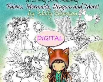 Fairies & Dragons Coloring Book – Whimsical World #3 (PDF Printable)