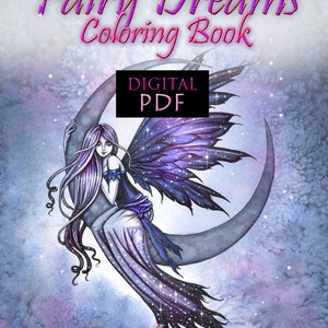 Not AI - Printable Digital Download - Fairy Dreams  - A Coloring  Book ILLUSTRATED BY molly Harrison