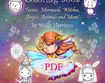 Whimsical World #5 Coloring Book – Fairies, Mermaids, and More (Digital Download)