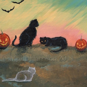 The Ghost Cat - Halloween Fantasy Art Print by Molly Harrison