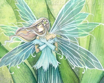 Lily of the Valley - Flower Fairy Fantasy Artwork Illustration by Molly Harrison - Archival Print