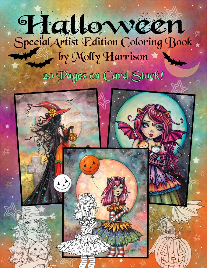 Halloween Coloring Book Special Artist Edition Coloring Book | Etsy