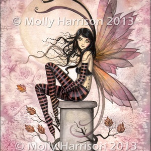 Autumn Breezes - Fall Fairy Watercolor Illustration - Fine Art Print - Molly Harrison Fantasy Art