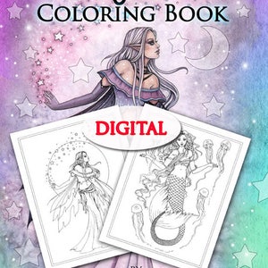 Printable Digital Download - A Fairy Realm - A Coloring  Book for Grownups by Molly Harrison - Fairies, Mermaids and More!