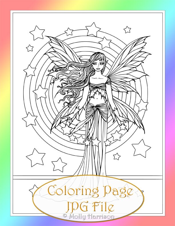 Starry Ethereal Fairy Instant Download Digital Stamp | Etsy