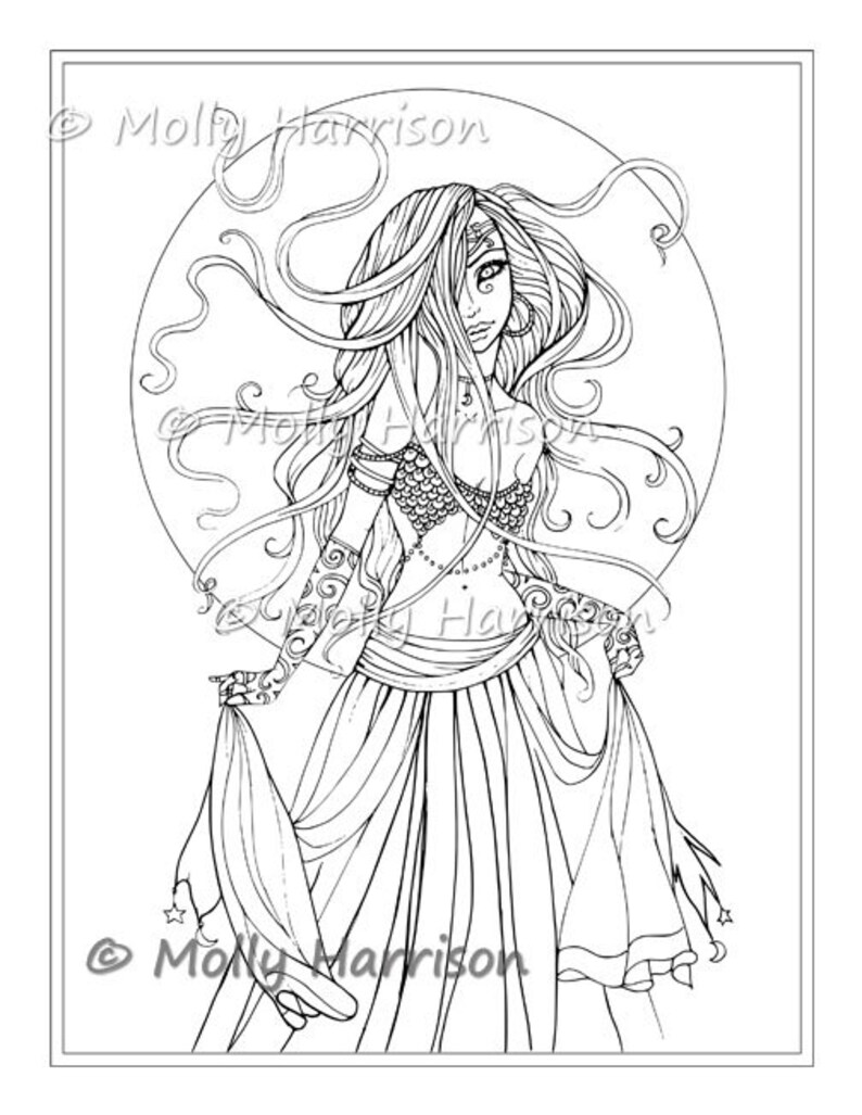 Gypsy Danser Digitale Stempel Afdrukbare Buikdanseres Etsy