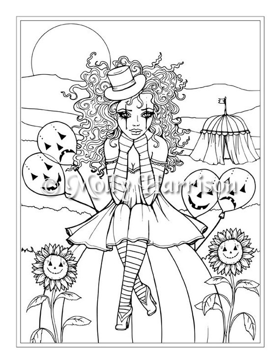 Girl Clown Coloring Pages
