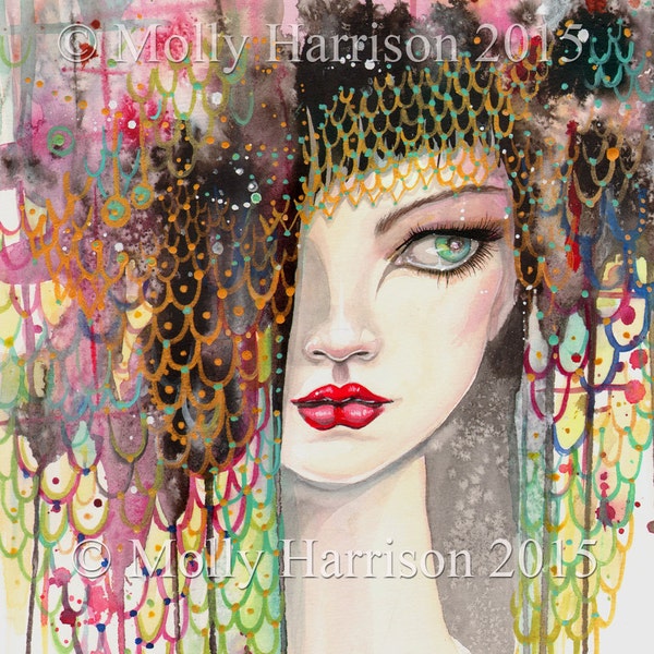 Fairy Art - Secrets - Contemporary Fantasy Art - Woman - Watercolor Fine Art Giclee Print - Molly Harrison Prints