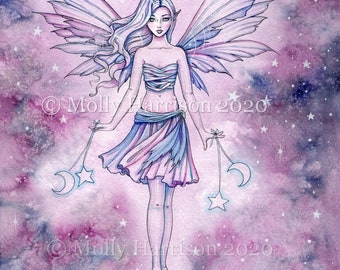 Astralina - Fairy Art Archival Print by Molly Harrison - Fantasy Artwork, Watercolor Illustration, Fairies, Fae