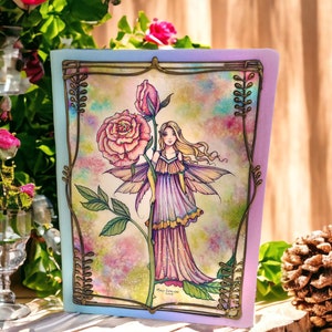 Blushing Rose Fairy Journal - Sparkling Fairy Art Journal by Molly Harrison - Embellished Journals