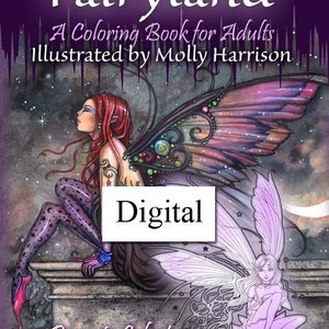 Livre de coloriage Fairyland pour adultes – Fleurs et fées célestes (téléchargement numérique)