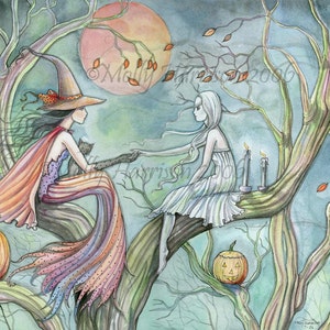 Witch Ghost Autumn Fine Art Print by Molly Harrison &#39;Timeless Connections&#39; 9 x 12 Giclee