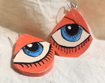 Handcrafted Scarlet Tear Drop Earrings - Evil Eye Protection - Mother's Day Gift Idea