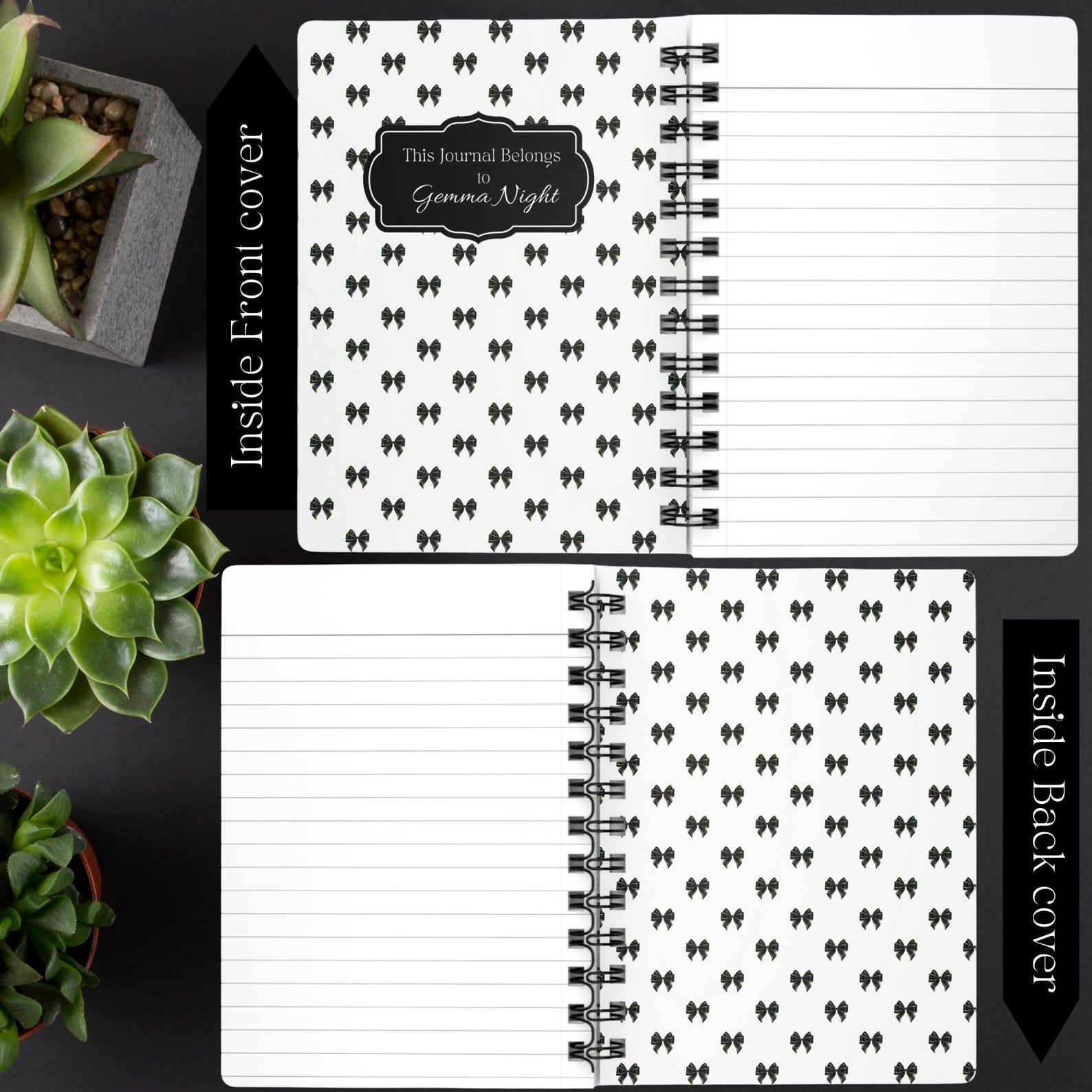 Personalized Boss Lady Spiral Notebook: Black & White Office Journal - Etsy