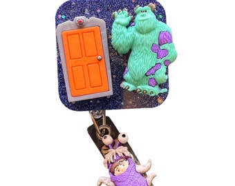 Monsters Sulley and Boo  Badge Reel