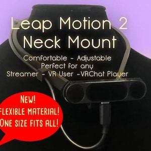 Leap Motion 2 Neck Mount - hand tracking - VTuber - Easy - Adjustable - One size fits all - VRChat, VR, Virtual Reality, Streamer, Necklace