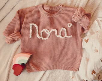 Maglione per bambini con nome, maglione per bambini personalizzato, nome maglione per bambini fatto a mano, regali per bambini, maglione per bambini personalizzato, nome maglione per bambini