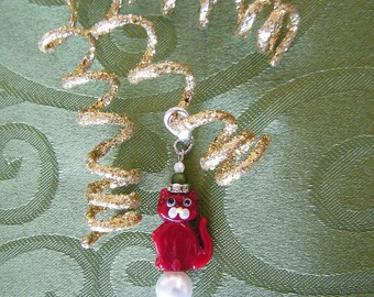 Christmas Kitty Go Anywhere Charm or Pendant