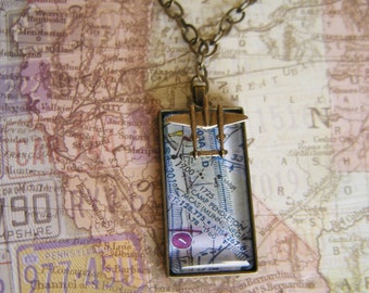 Camp Pendleton Flight Map Pendant necklace