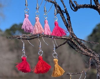 PICK YOUR COLOR! Mini Tassel Earrings in 18 Different Colors-Discount for Multiple Pairs!