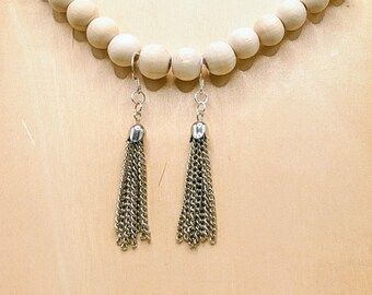 Silver Chain Dangle Earrings