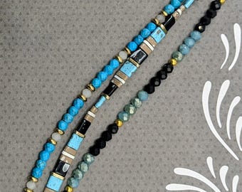 Southwestern Inspired Turquoise and Black Bracelet