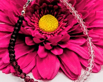 Red to Clear Ombre Beaded Bracelet