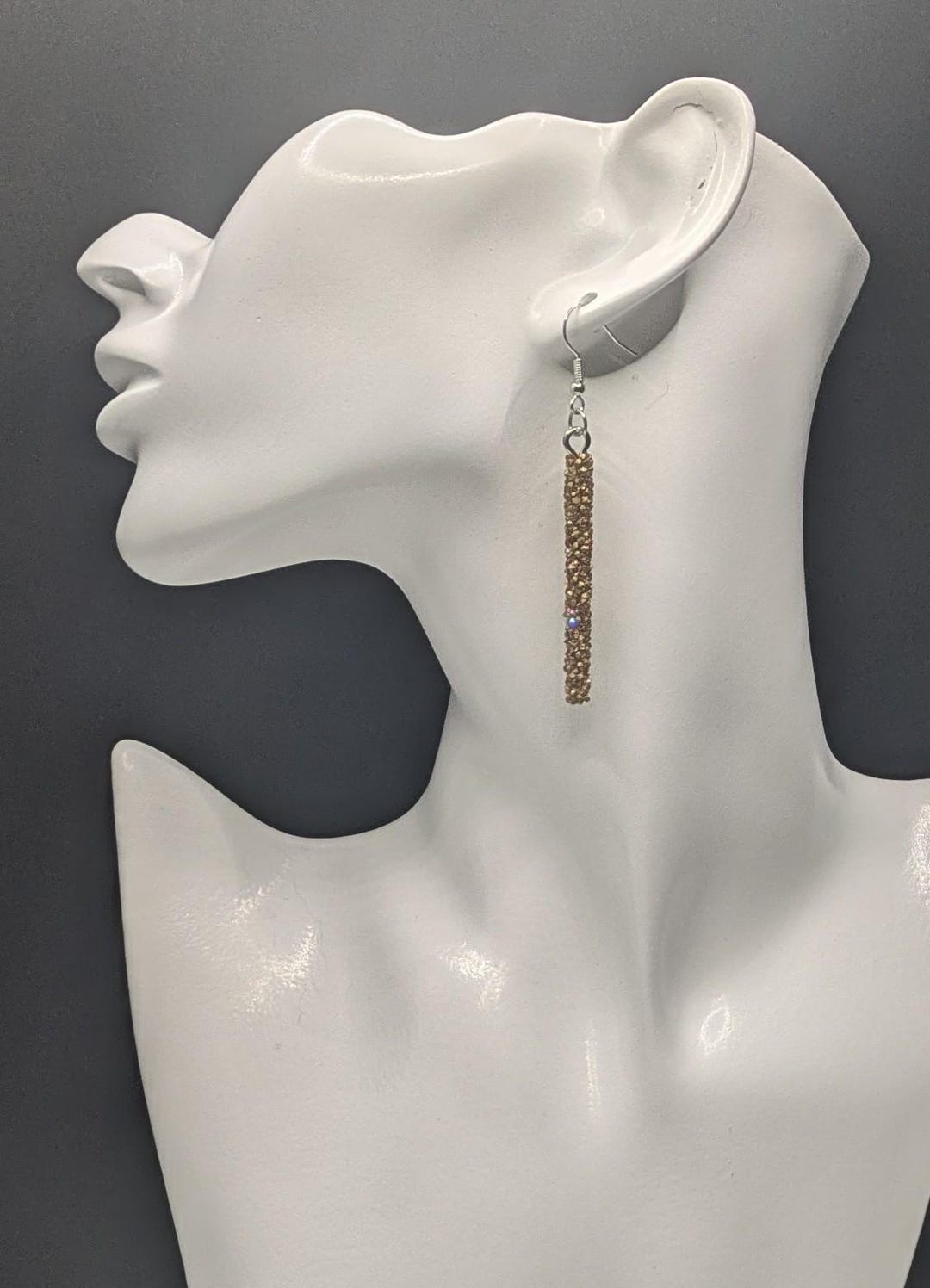 Rod Earring Glitter Rod Earrings-personalized Metallic Colors - Etsy