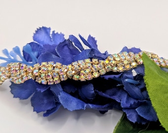 Iridescent Crystal and Gold Bracelet