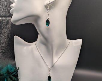 Dragon Eye Gemstone Necklace and Earring Sets-12 colors to Customize Your Look!
