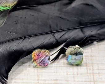 Iridescent Clover Stud Earrings