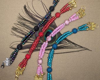 Colored Glass Bead Bracelet CHOOSE YOUR COLOR!