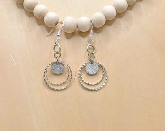 Round Graduated Hoops in Silver