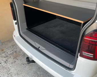 Rear extension for VW T5 and T6 Multivan or California, bed system, outdoor kitchen, camping box