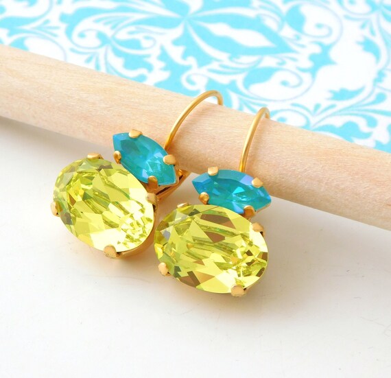 Lime green earrings sale