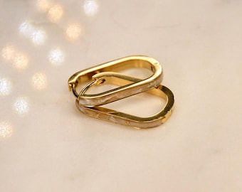 Handgemachte Marmor Clay Creolen: 14K Gold-Plated, einzigartiges Design