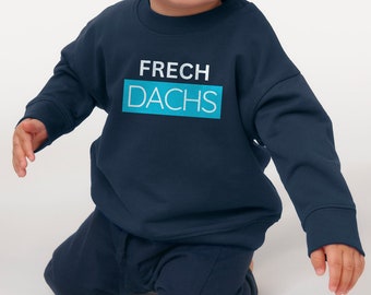 Frechdachs liebt Türkis (vorne) - Baby Organic Sweatshirt